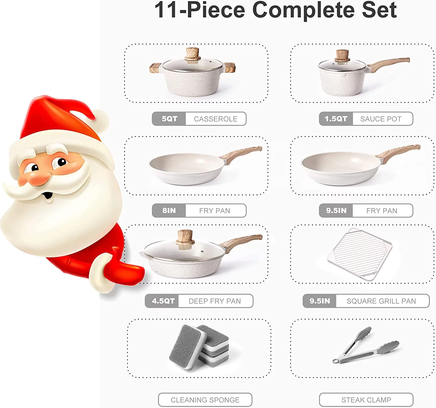 Excellent and Pans Set - Caannasweis Kitchen Nonstick Cookware Sets Granite Frying Pans for Cooking Marble Stone Pan Sets Kitchen Essentials 11 Piece Set Beige