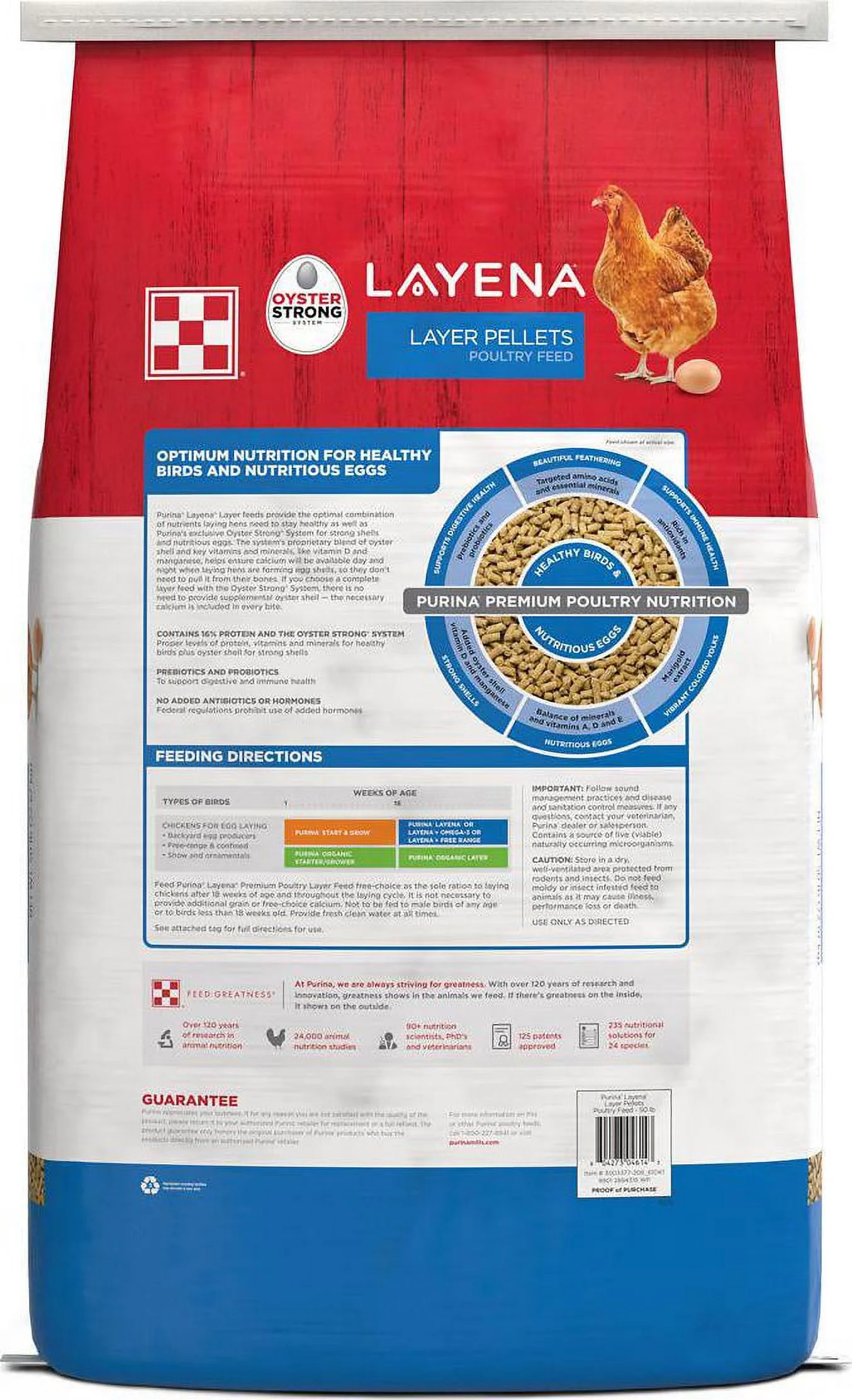 Purina Layena Pellets Layer Poultry Feed, 50 lb. Bag