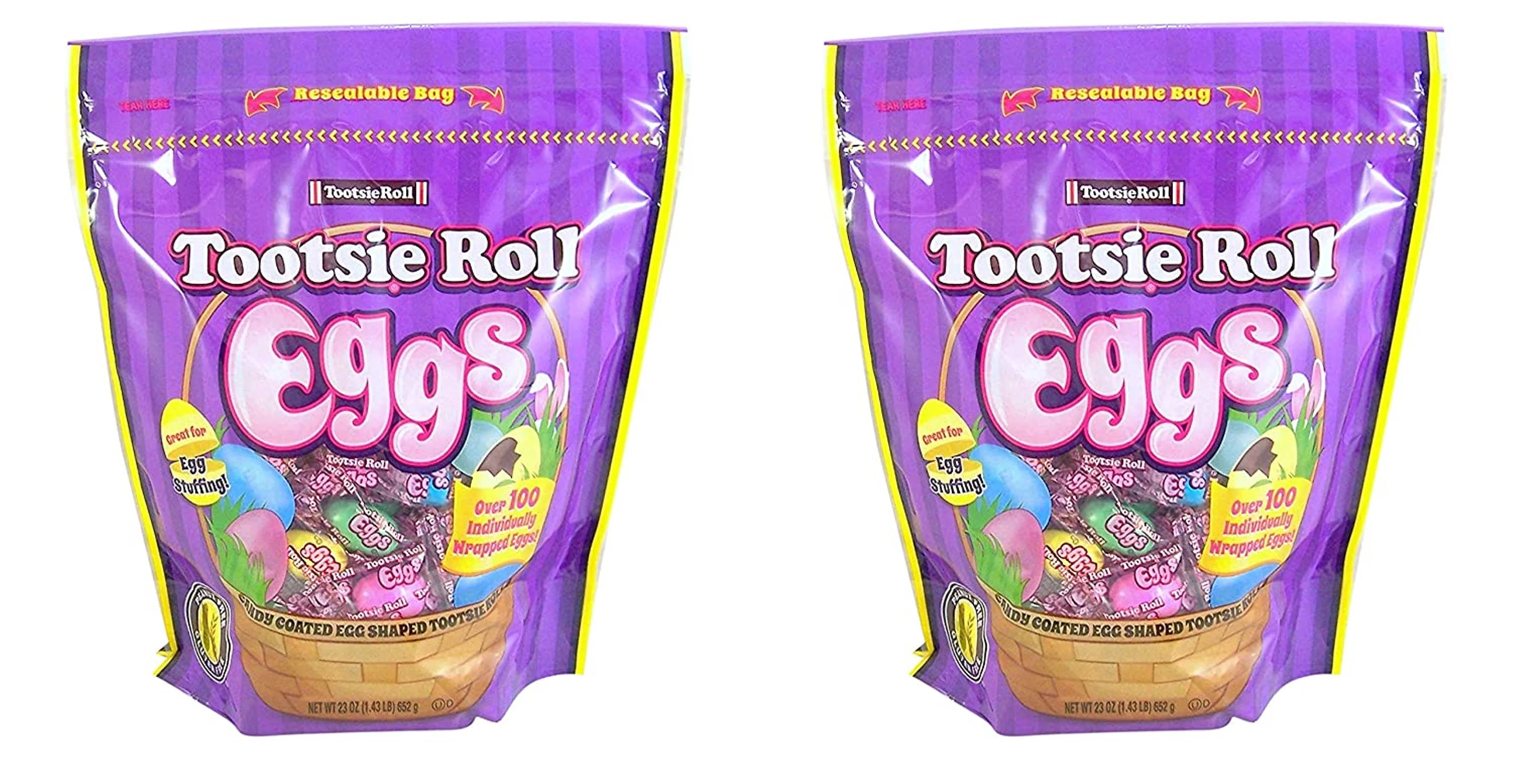Tootsie Roll Eggs, Easter Candy, Pack of 2, 23 Ounces per Bag