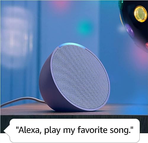 Amazon Echo Pop (newest model), Our smallest Alexa speaker, Fits in any room, Lavender Bloom