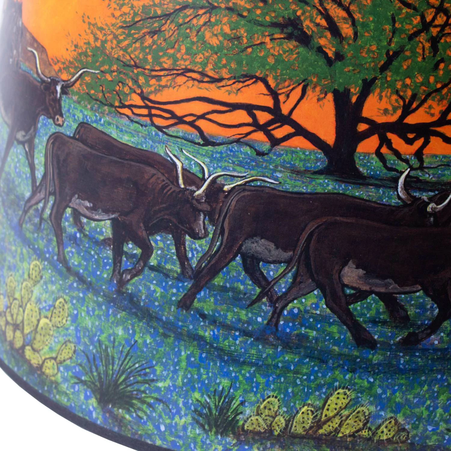 Aladdin Heartland Wicker Oil Lamp with Ride Into The Sunset Shade