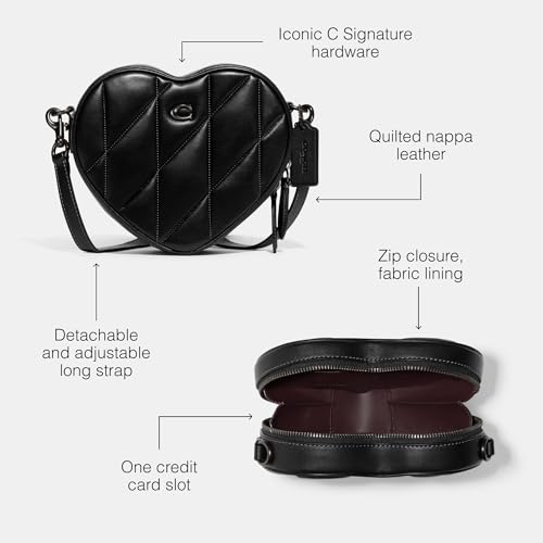 Coach Womens Quilted Leather Heart Crossbody