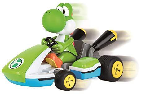 Carrera RC 370162108X Official Licensed Mario Kart Yoshi Race Kart 1:16 Scale 2.4 GHz Splash Proof Remote Control Car Vehicle with Sound and Body Tilting Action - Kid Toys