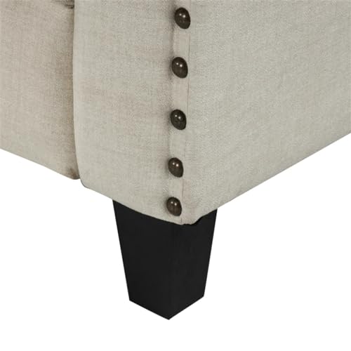 Living Room Studded Upholstered Sofa 2 Piece Set with Cushions (D As Shown)