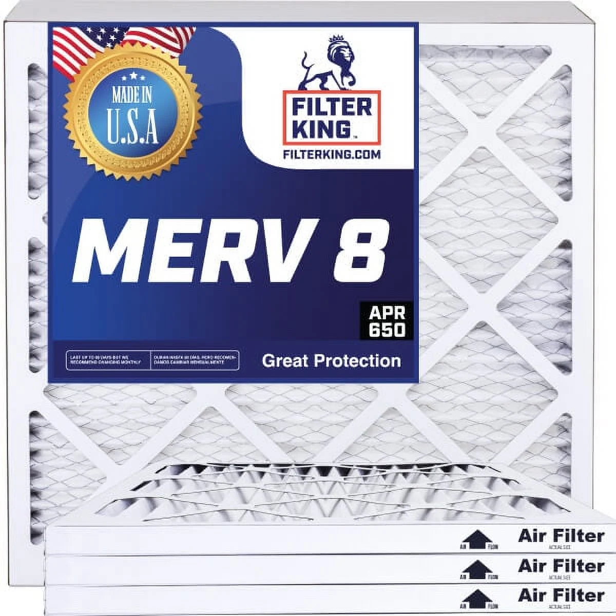 Filter King 12x66x1a Air Filter | 4-PACK | MERV 8 HVAC Pleated A/C Furnace Filters | MADE IN USA | Actual Size: 12 x 66 x .75