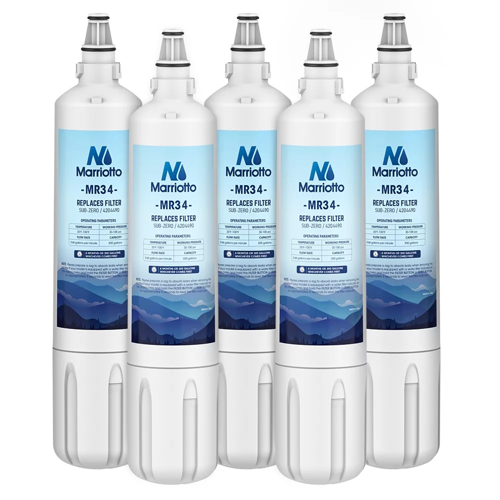 MARRIOTTO 4204490 Water Filter Compatible with Sub-Zero 4204490, 4290510 Refrigerator Water Filter, 5 Pack