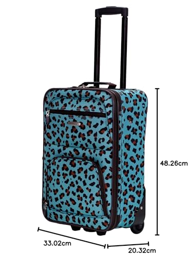 Rockland Fashion Softside Upright Luggage Set, Expandable, Kensington, Black and White, 2-Piece(14/19)