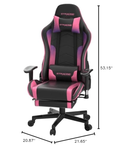 GTRACING Gaming Chair with Footrest Speakers Video Game Chair Bluetooth Music Heavy Duty Ergonomic Computer Office Desk Chair