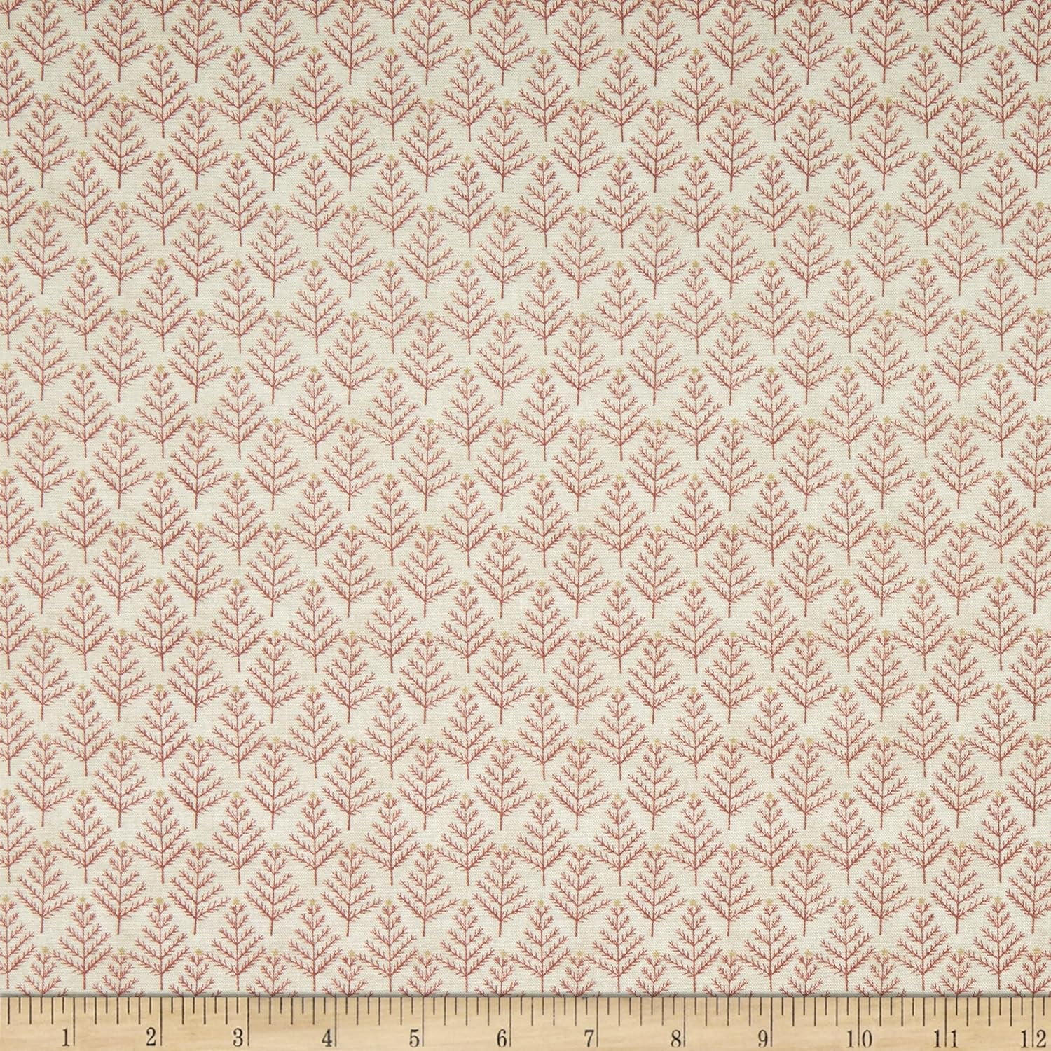 Coundown o Chrismas ree exure Cream/aupe, Fabric By e Yard