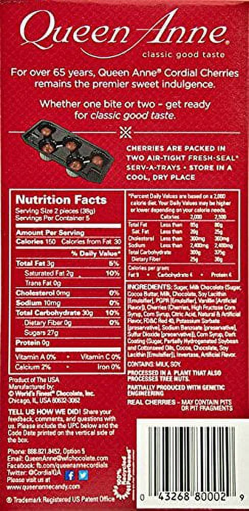 Milk Chocolate Covered Cordial Cherries,  6.6 Ounces (Pack of 4)