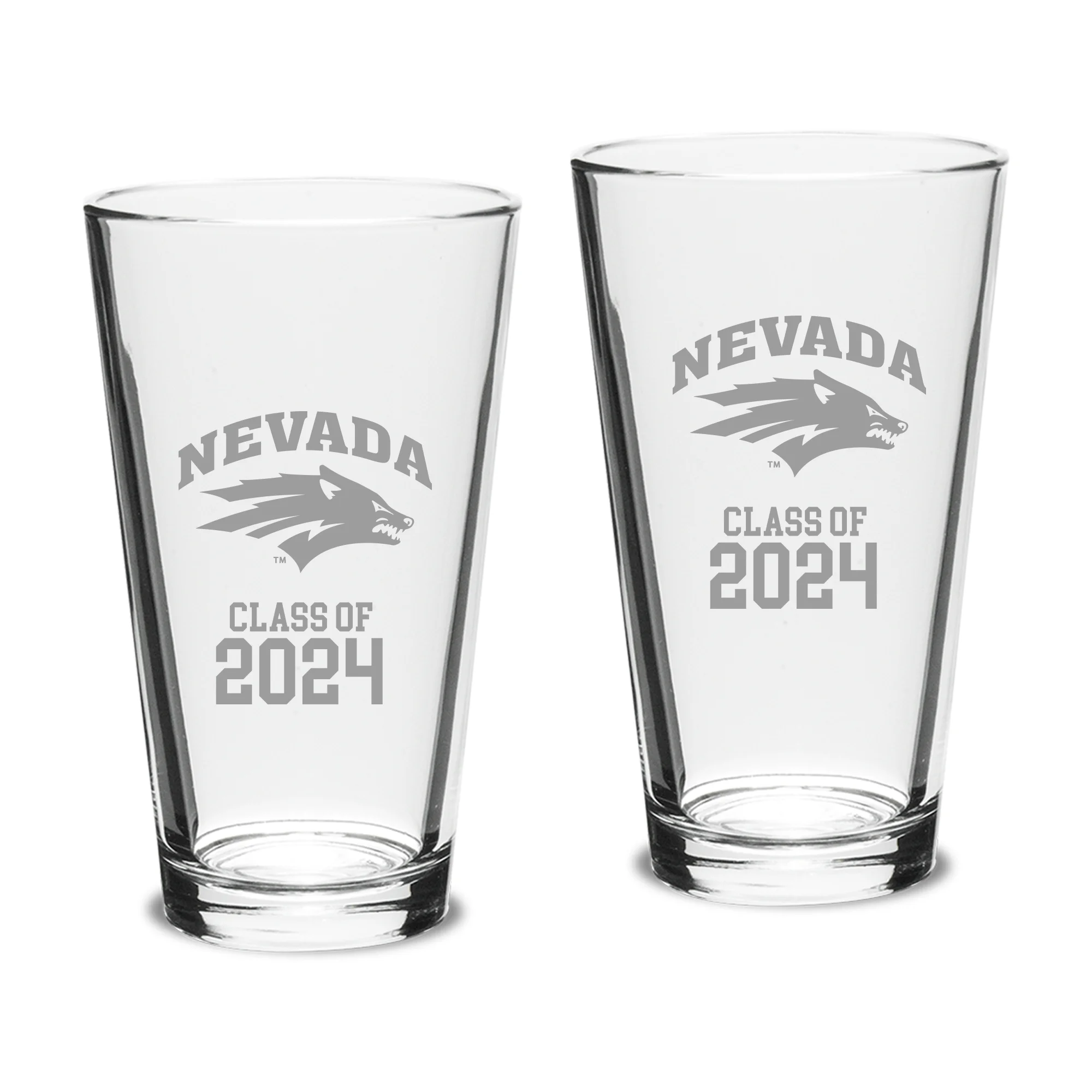Nevada Wolf Pack Class of 2024 Two-Piece 16oz. Classic Pint Glass Set