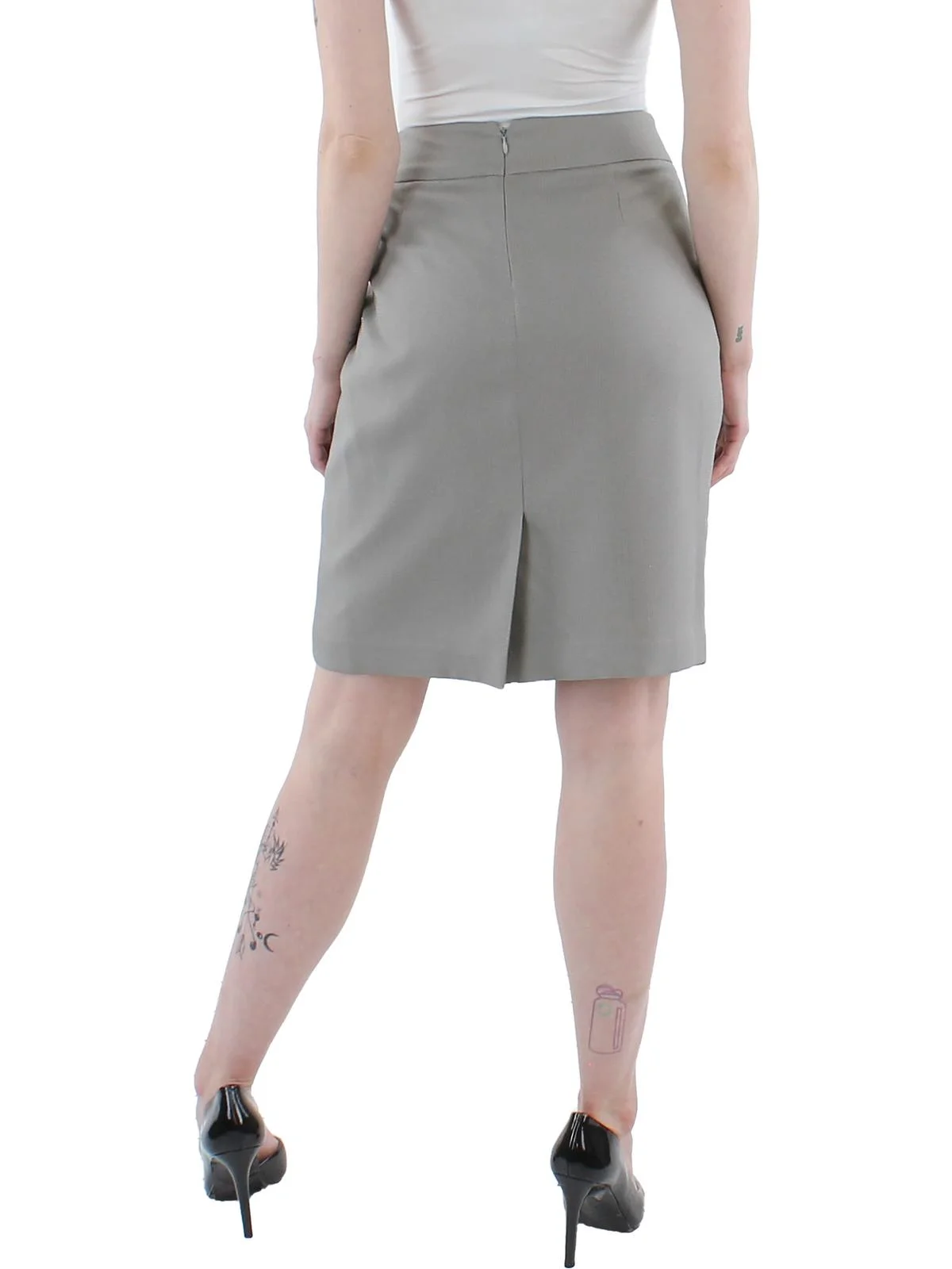 Le Suit Womens Petites Woven Textured Pencil Skirt