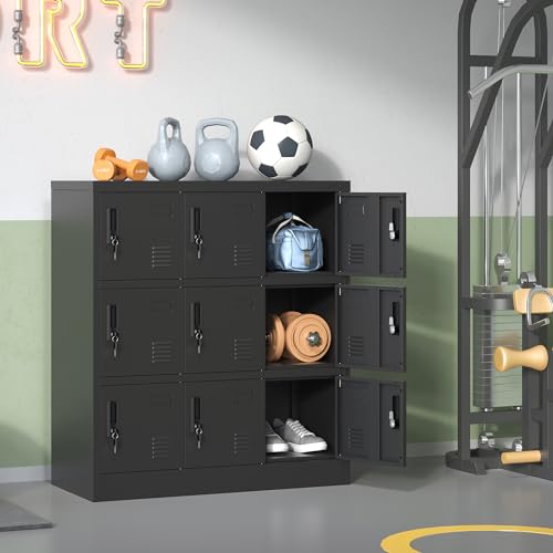 Employee Storage Locker,6 Door Storage Locker,Metal Locker for Employees Office Steel Gym Lockers with Card Slot,Office Storage Lockers for Home,School(Black)