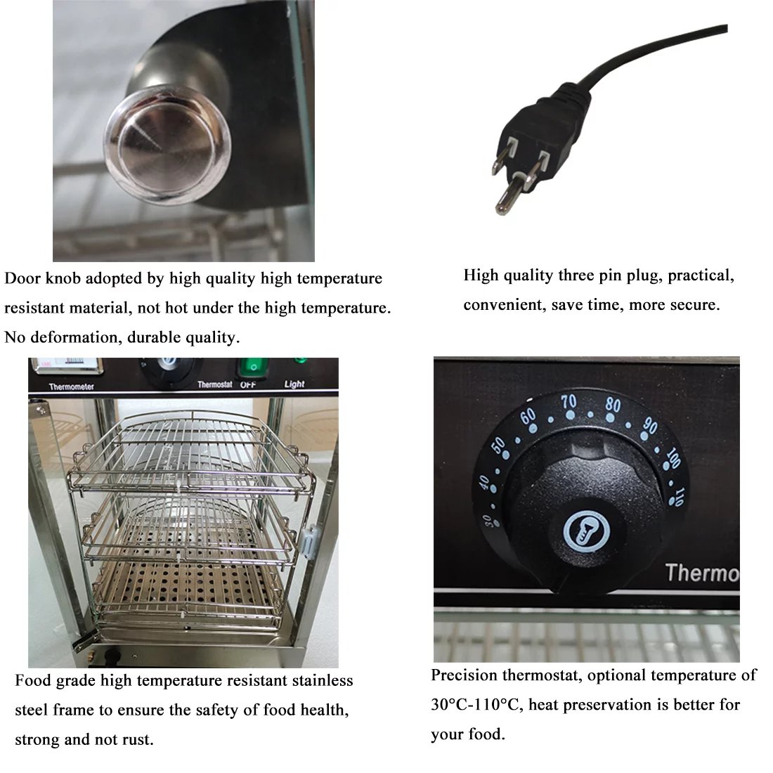INTBUYING 3 Layers Electric Food Warmer Display Case Egg Tart Pizza Warmer 850W