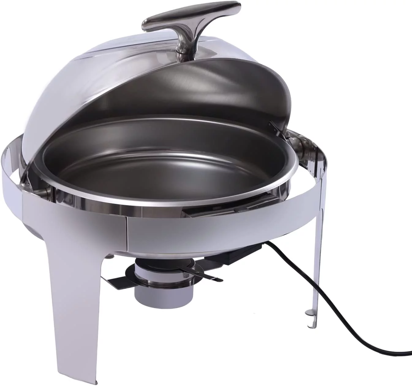 OUKANING 6L/6.3qt Round Chafing Dish Set Stainless Steel Chafer and Food Warmer Gourmet Buffet Catering 55-85℃ 110V