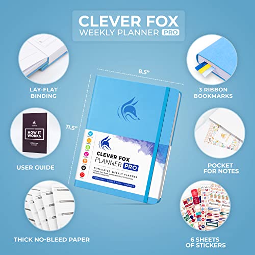 Clever Fox Planner PRO – Weekly & Monthly Life Planner to Increase Productivity, Time Management and Hit Your Goals, 8.5x11″ (Black)