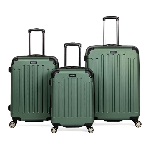 Kenneth Cole REACTION Renegade Luggage Expandable 8-Wheel Spinner Lightweight Hardside Suitcase, Navy Blue, 20-Inch Carry On