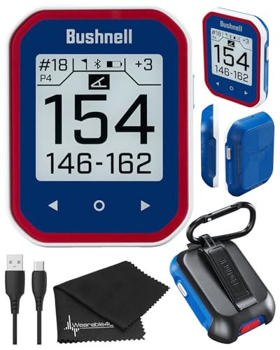 Wearable4U - Bushnell Phantom 3 Slope GPS Golf Green with Slope Technology, Touchscreen, Magnetic Cart Mount with Towel Bundle