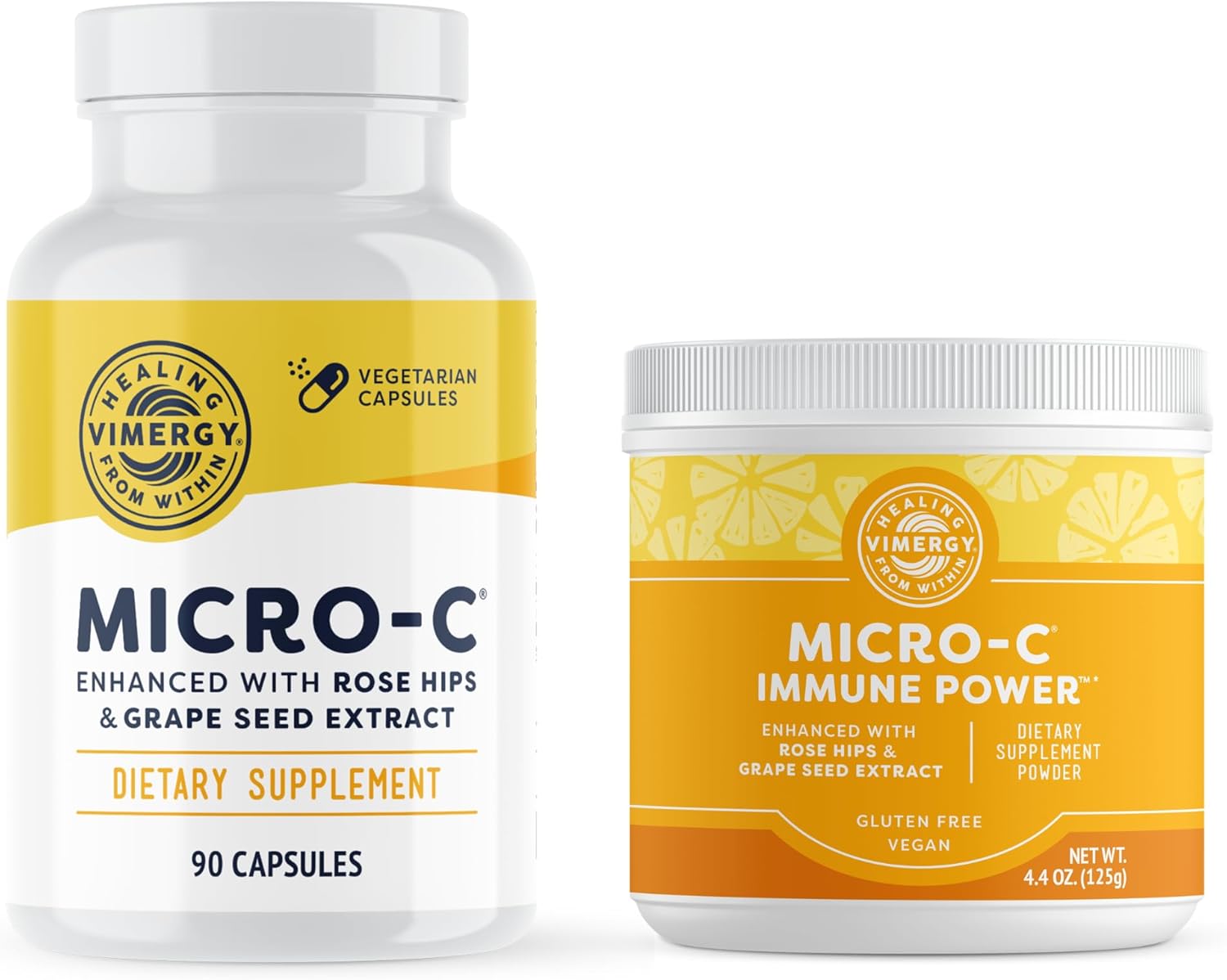 Vimergy Micro-C® Capsules (90 Capsules) and Micro-C Immune Power*TM (125 Grams) - Bundle