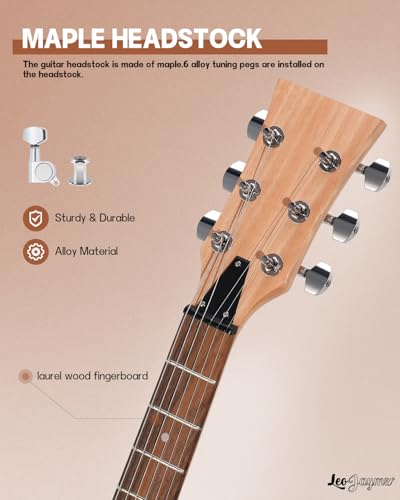 Leo Jaymz DIY Single Cut Electric Guitar Kits with Mahogany Body and Neck - Rosewood Fingerboard and All Components Included (LP Hollow)