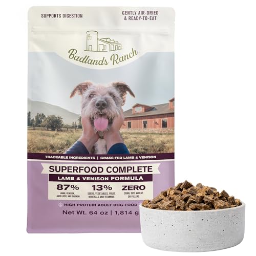 BADLANDS RANCH - Superfood Complete, Adult Dog Food, Air-Dried, High Protein, Zero Fillers, Superfood Nutrition by Katherine Heigl (24 oz., Beef Formula)