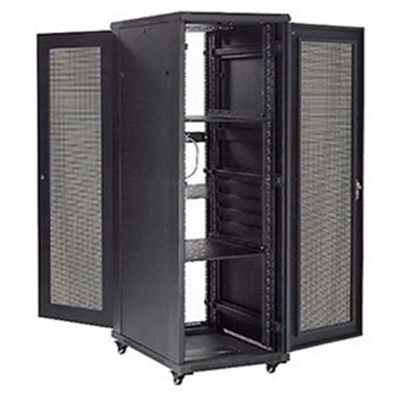 Global Industrial 239116 37U Network Server Data Rack Enclosure Cabinet with Vented Doors & Unassembled, Black