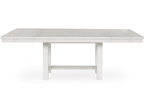 Signature Design by Ashley Robbinsdale Casual Removable Center Leaf Dining Extension Table with Trestle Base, White