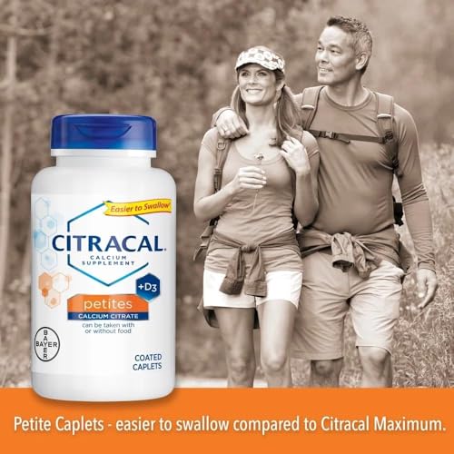 Citracals Petites Calcium Citrate + Vitamin D3, 200 Caplets, Bone Health (Pack of 3)