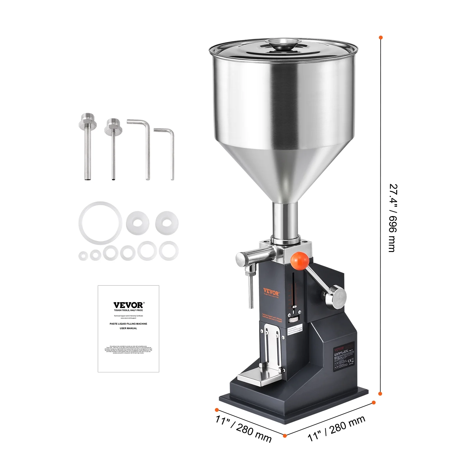 SKYSHALO Manual Liquid Filling Machine Oil Paste Bottle Filler 5-100ml Adjustable