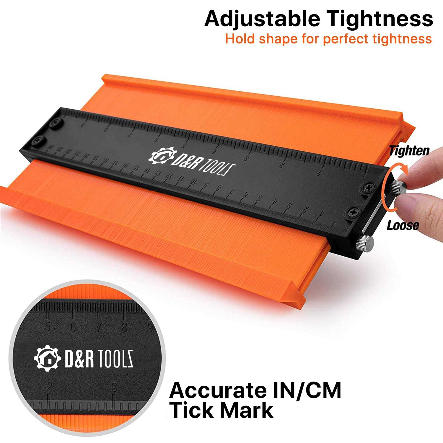 D&R Tools Contour Gauge with Lock Wider Shape Duplication Gauge Tool 5 & 10