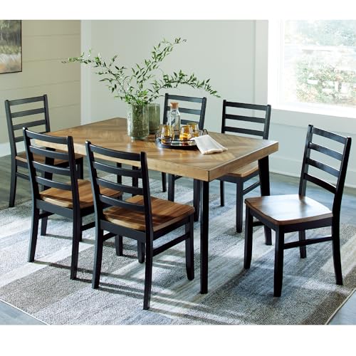 Signature Design by Ashley Caitbrook Rustic 7 Piece Dining Set, Include Table and 6 Chairs, Gray
