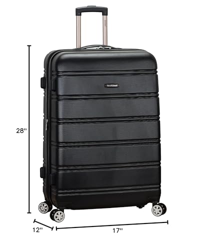Rockland Vara Softside 3-Piece Upright Luggage Set, Expandable,Black dot, (20/22/28)
