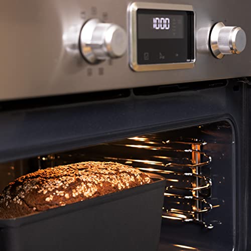 Navaris Cast Iron Bread Loaf Pan with Lid, 13x5 inches, Black