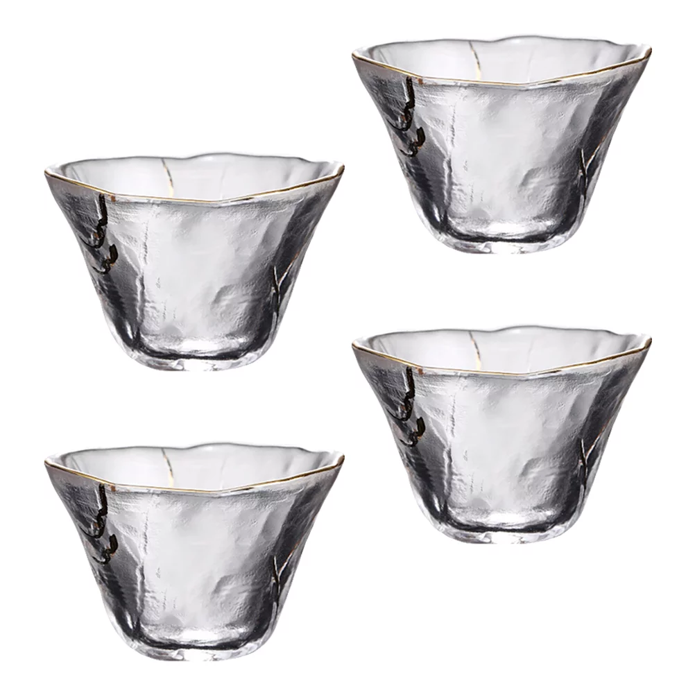 OUNONA 4pcs Japanese-Style Sake Cups Drinking Cups Tea Cups Universal Glass Cups