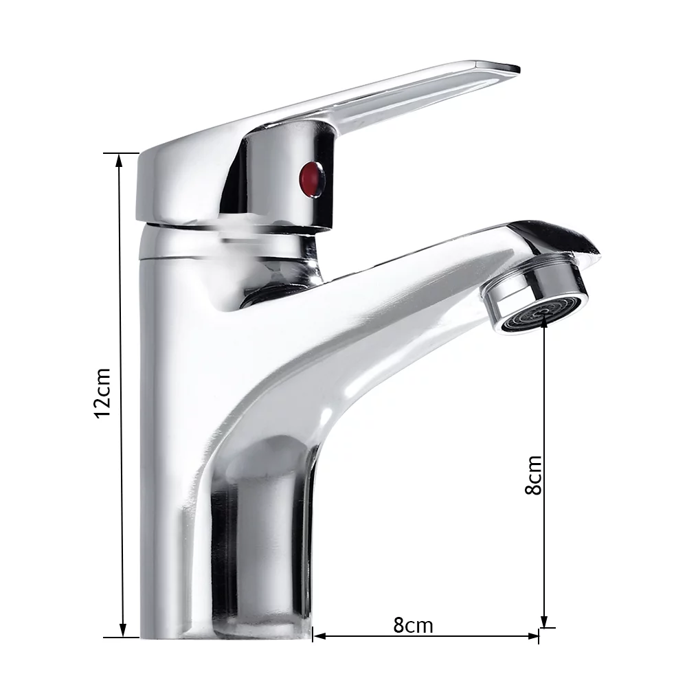 HOTBEST Single Handle Bathroom Sink Faucet, Stainless Steel Single Handle Modern Vanity Faucet, Silver
