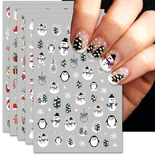 36 Sheets Varied Nail Art Stickers, All Holiday Variety Pack Seasonal Nail Decals, Self-Adhesive Pegatinas Uñas Colorful Design for Flowers Butterflies Luminous Star Halloween Christmas