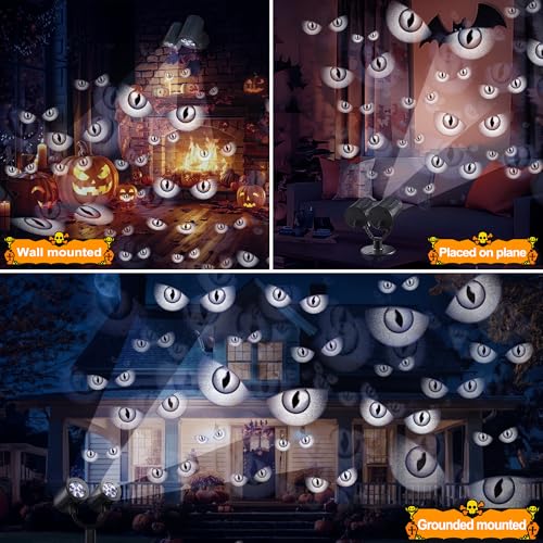 Halloween Lights Projector, Halloween Decorations Lighting Projector, with Timer Led Pumpkin Ghost Demon Light, for Holiday Party Garden Patio Yard Outdoor Indoor Landscape Decor