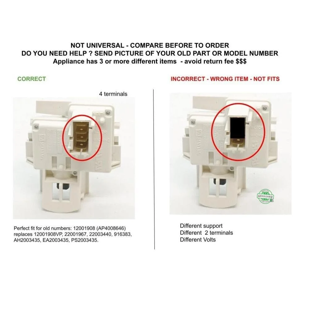 GSPUSA 12001908 CKD7241 Compatible with 12001908 COMBO/Stackable Washer Lid Switch 12001908