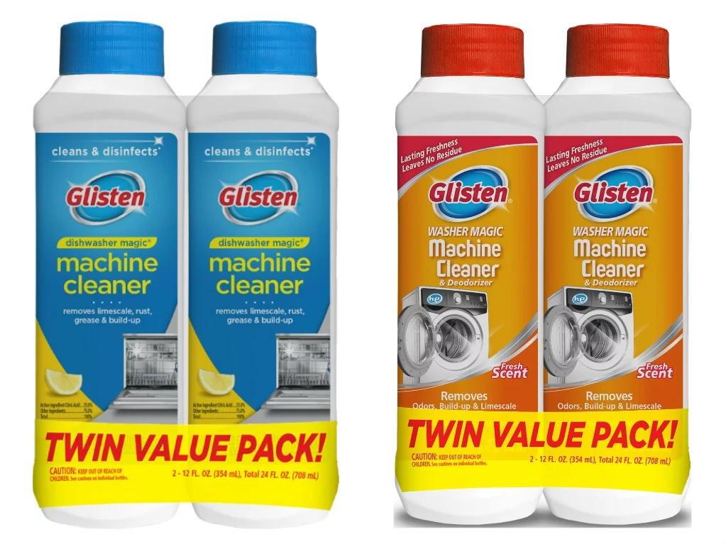 Glisten Disinfectant Dishwasher Cleaners, Lemon Scent, 2 Count, 2 Pack