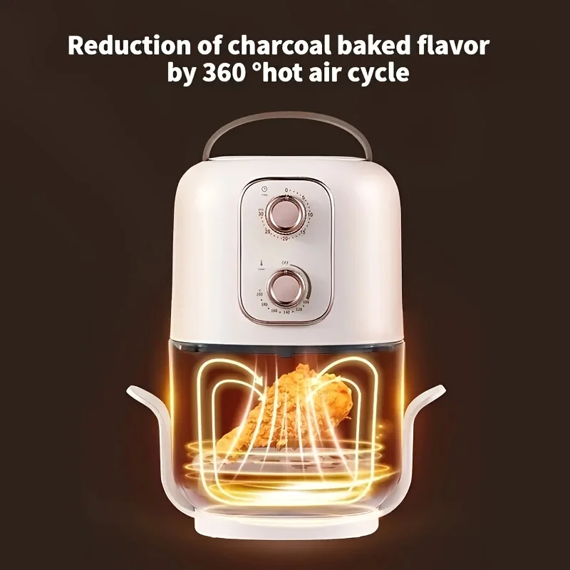 Air Fryer  2.4-quart 7-in-1 Air Fryer  Multi-function Visual Air Fryer  Quick And Easy Cooking Range  Home Electric Fryer  Kitchen Appliances 680W