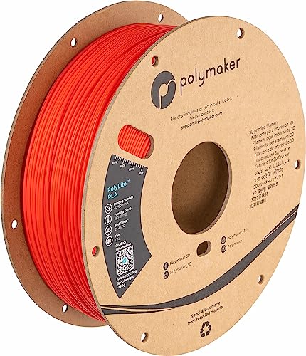Polymaker PLA Filament, Black 3D Printing PLA Filament 1.75mm 1kg - PolyLite 3D Printer PLA Filament, Dimensional Accuracy +/- 0.03mm, Compatible with Most 3D Printer, Black