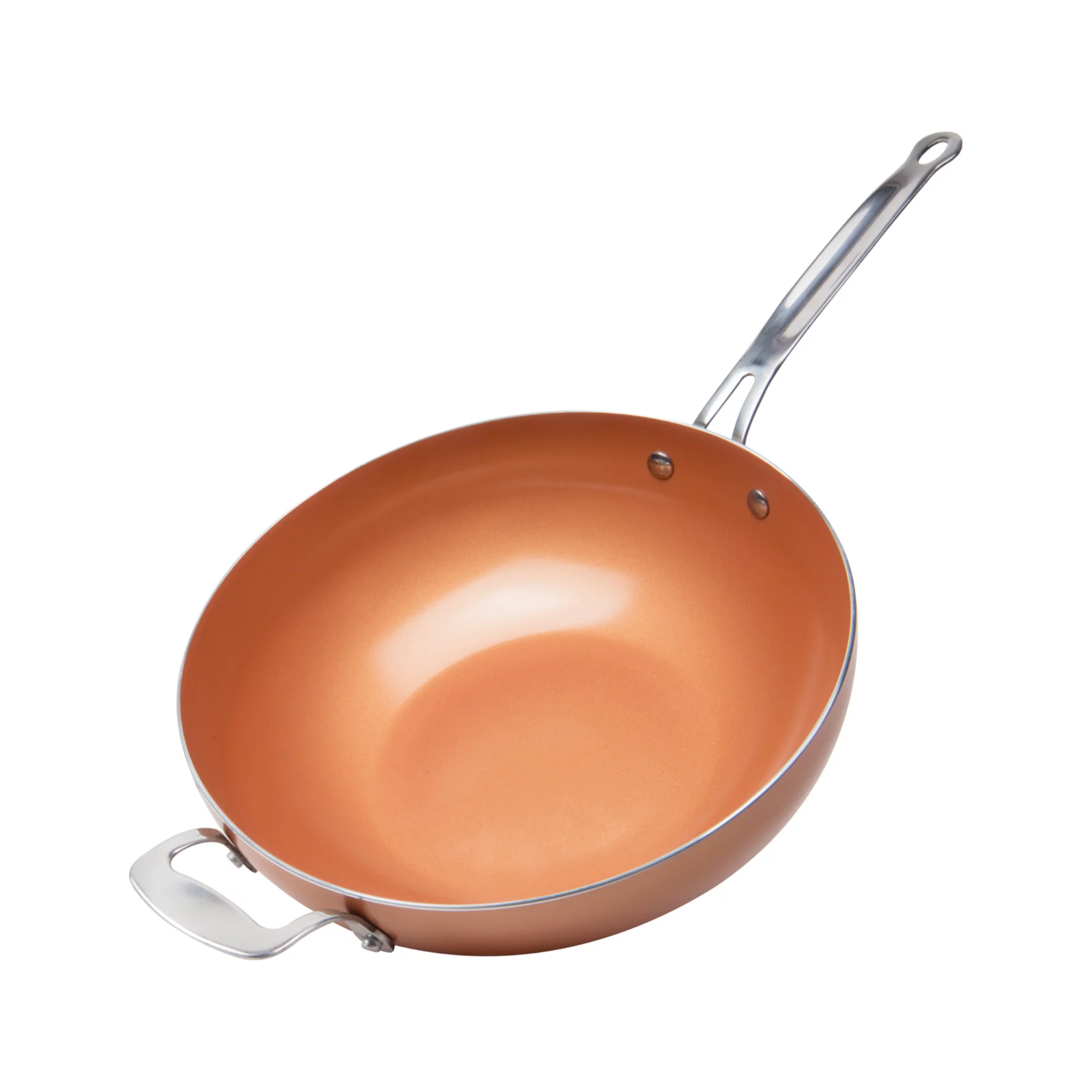 Original Copper Pan Non-Stick Wok with Lid, 12”
