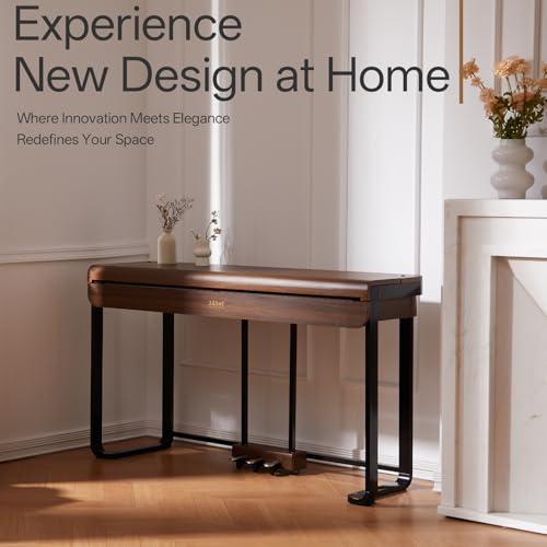 AKLOT Modern Weighted Keyboard Piano: 88-Key Graded Hammer Action Digital Piano, ​Silent Soft-Fall Cover, U-Stand, Triple Pedal, MIDI, Headphone, Beginner Lesson Book (AUR-LS03 Satin Walnut)