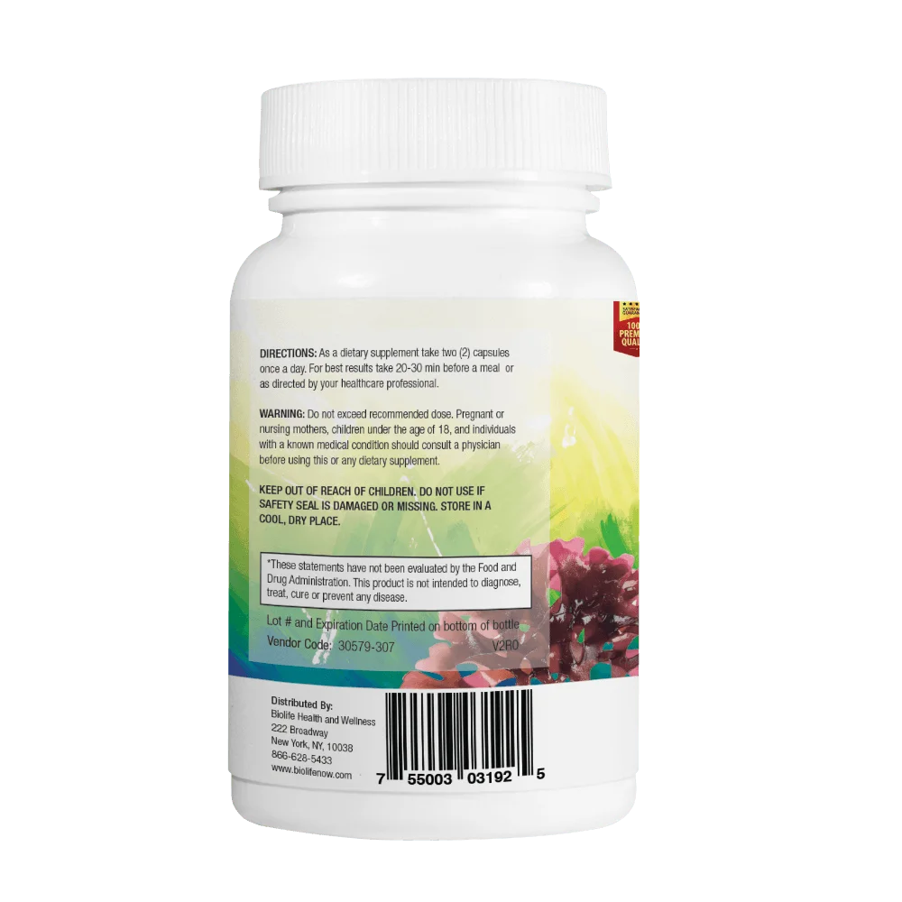Biolife Sea Moss - With Irish Moss, Bladderwrack, Burdock and Black Pepper (60 Capsules)