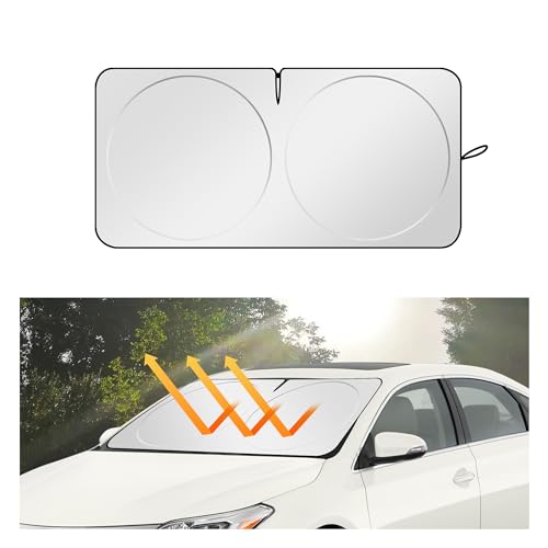Car Sun Shade Windshield with Opening,Portable Foldable Sun Blocker for Car Windshield Keeps Vehicle Cool,Universal Car Windshield Cover Sun Shade for Most Cars SUVs Trucks