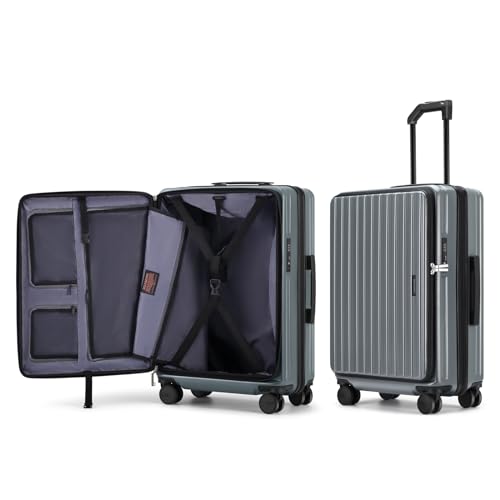 ROAMING Grace Expandable Carry On Luggage Airline Approved, 20 Inch Hardside Carry On Suitcase with Wheels, Travel Harshell Spinner Small Luggage with Tsa Lock, Jade cyan, 20-Inch Carry-On