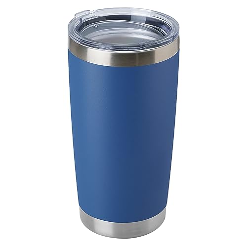 DOMICARE 20oz Stainless Steel Tumbler Bulk with Lid, Double Wall Vacuum Insulated Travel Mug, Powder Coated Coffee Cup, Powder Black, 8 Pack