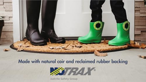 Notrax All Weather Rubber-Backed Natural Coco Coir Half Circle Door Mat – 24