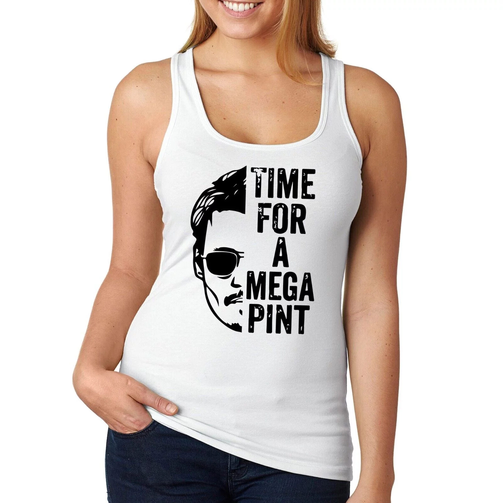XtraFly Apparel Women's Time for Mega Pint Shirt, Johnny Depp Happy Hour Tank, Amber Heard Funny