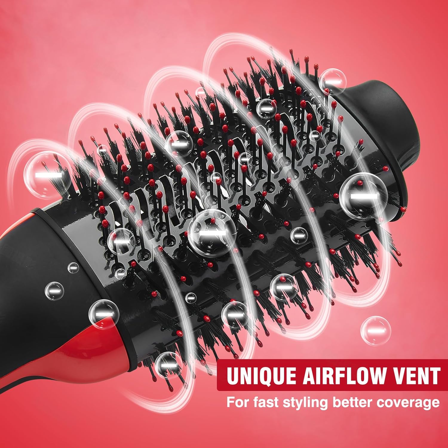 Hot Air Brush Hair Brush Dryer Blow Dryer Brush in One Step 4 in 1 Styling Tools with Ceramic Oval Barrel and Styler Volumizer, Salon-Grade Hot Air Hair Dryer Straightener Brush for All Hair Types